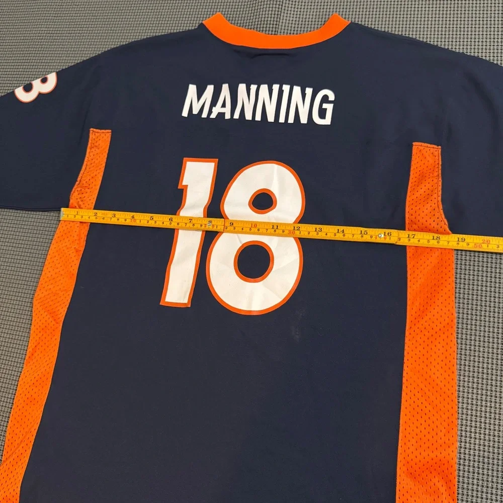 NFL Team Apparel Denver Broncos Peyton Manning 18 Youth Large Jersey Navy Blue